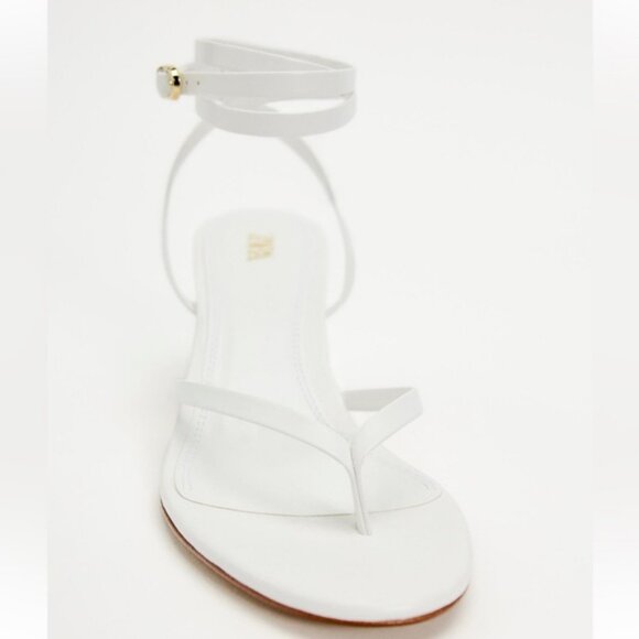 ZARA HEELED LEATHER TIE SANDALS - Picture 1 of 4